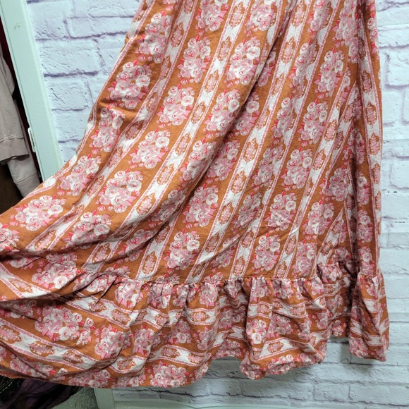 House of Harlow 1960 Helena Floral Maxi Dress Sz S Ruffled Boho Cottage Prairie - Picture 4 of 8